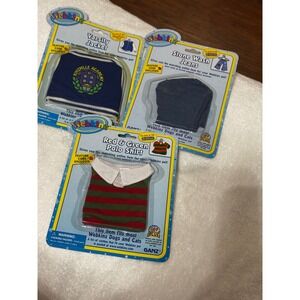 Webkinz Ganz Clothes Lot Varsity Jacket Stone Wash Jeans Red Green Polo NIP NEW‎